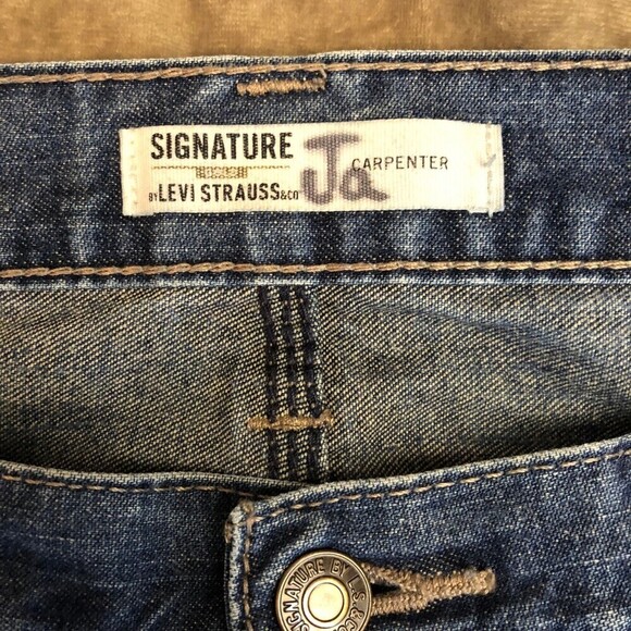 Levi Strauss Signature Carpenter Men's Pants W38 L34 100% Cotton Baggy 90s Style - Picture 8 of 12